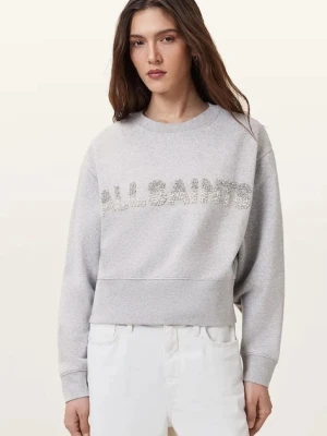 AllSaints bluza bawełniana SEPARO damska kolor szary z aplikacją W215JC