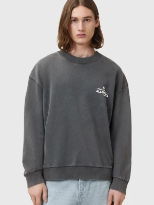 AllSaints bluza bawełniana SOLEIL męska kolor szary z nadrukiem M015NC