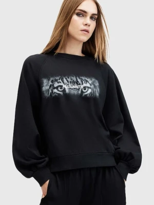 AllSaints bluza bawełniana STARE CYGNI damska kolor czarny z nadrukiem W089JB