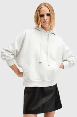 AllSaints bluza bawełniana TALON UNDRGRND HOODY damska kolor biały z kapturem z nadrukiem W051JB