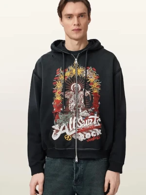 AllSaints bluza z kapturem męska bawełniana ROQUE