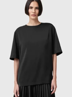 AllSaints bluzka AMELIE damska kolor czarny gładka W032PC