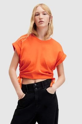 AllSaints bluzka bawełniana MIRA kolor pomarańczowy gładka
