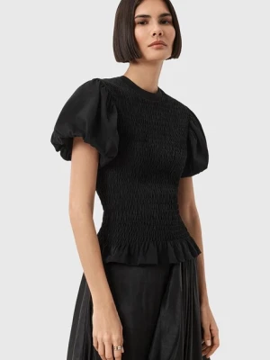 AllSaints bluzka DAEL damska kolor czarny gładka W013JD