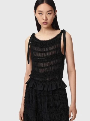 AllSaints bluzka damska bawełniana LOTUS czarny