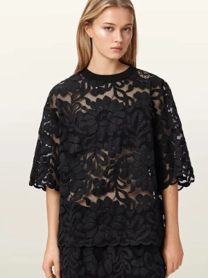AllSaints bluzka damska koronkowa AMELIE czarny