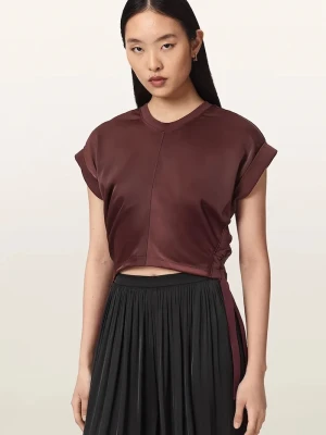AllSaints bluzka damska MIRA SATIN czerwony