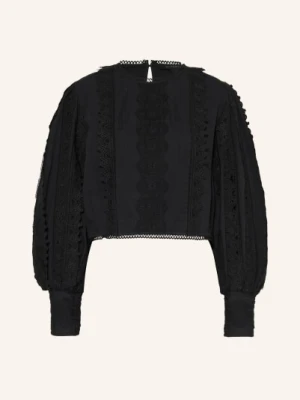 Allsaints Bluzka Hart Z Koronką schwarz CZARNY