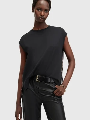 AllSaints bluzka KALMA damska kolor czarny wzorzysta W189JB