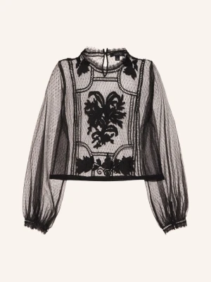 Allsaints Bluzka Koszulowa Cesca Z Tiulu schwarz CZARNY