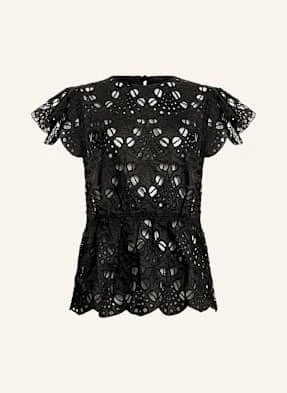Allsaints Bluzka Meadow Z Dziurkowanej Koronki schwarz