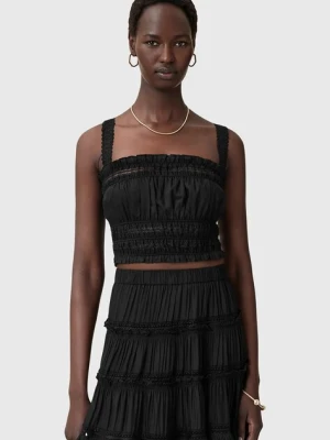 AllSaints bluzka TALIA damska kolor czarny gładka W070PC