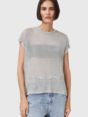 AllSaints bluzka THEA damska kolor srebrny W207JC