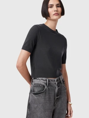 AllSaints bluzka wełniana ELSIE damska kolor czarny gładka W068KC