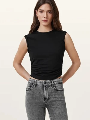 AllSaints bluzka WEST damska kolor czarny gładka W214JA