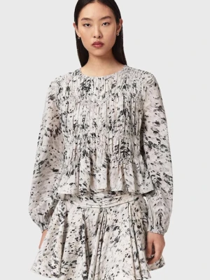 AllSaints bluzka z falbanką damska z wiskozą MELANI