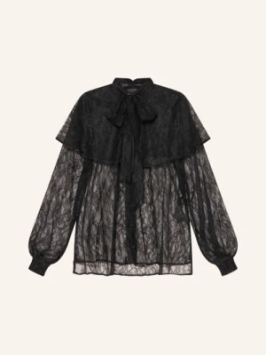 Allsaints Bluzka Z Kołnierzykiem Athena Z Koronki schwarz