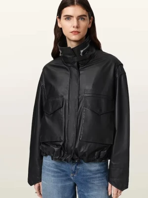 AllSaints bomberka damska skórzana