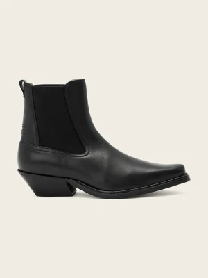 AllSaints botki damskie skórzane Carter Chelsea czarny
