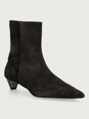 AllSaints botki na niskim obcasie damskie zamszowe Piper Suede Boot brązowy