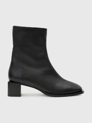 AllSaints botki skórzane AVRIL BOOT damskie kolor czarny na słupku W013FC