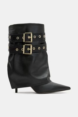 AllSaints botki skórzane Dua Boot damskie kolor czarny na szpilce W159FB