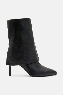 AllSaints kozaki skórzane Odyssey Boot damskie kolor czarny na szpilce W101FB