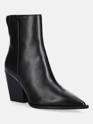 AllSaints botki skórzane Rizzo Boot damskie kolor czarny na słupku W025FD