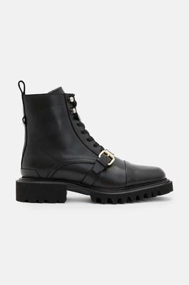 AllSaints botki skórzane Tori Boot damskie kolor czarny na płaskim obcasie W119FB