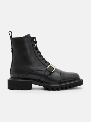 AllSaints botki skórzane Tori Boot damskie kolor czarny na płaskim obcasie W119FB