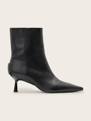 AllSaints botki skórzane VIVIAN BOOT damskie kolor czarny na szpilce W008FD