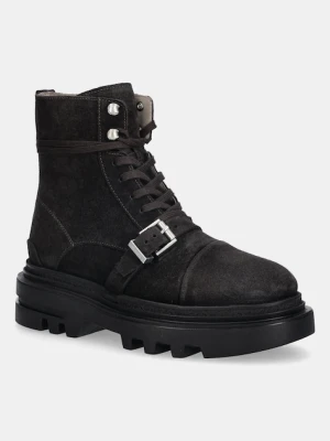 AllSaints botki zamszowe ASTRID SUEDE BOOT damskie kolor brązowy na platformie W004FD