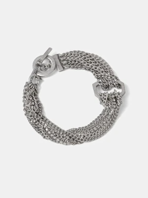 AllSaints bransoletka męska metalowa srebrny