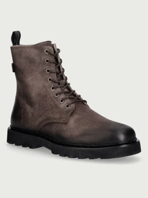 AllSaints buty męskie skórzane Skiff Military Boot brązowy