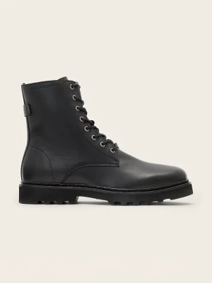 AllSaints buty męskie skórzane Skiff Military Boot czarny