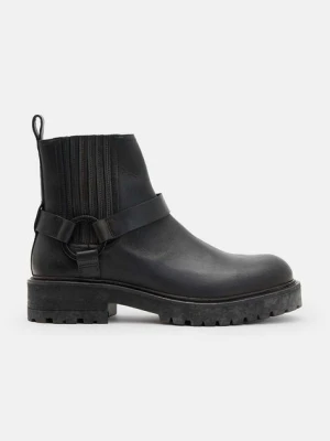 AllSaints buty skórzane Hank Biker Boot męskie kolor czarny M017FB