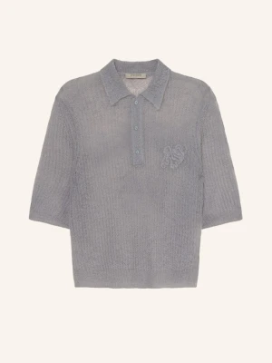 Allsaints Dzianinowa Koszulka Anabel Z Moherem blau JASNONIEBIESKI
