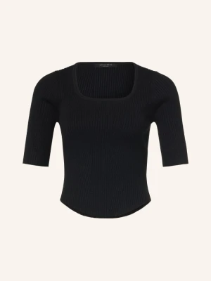 Allsaints Dzianinowa Koszulka Cruz Hally schwarz CZARNY