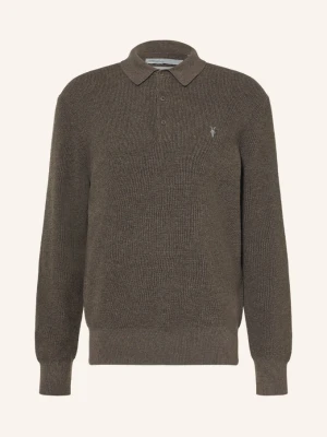 Allsaints Dzianinowa Koszulka Polo Aspen gruen CIEMNOZIELONY