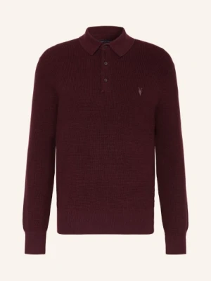 Allsaints Dzianinowa Koszulka Polo Aspen rot