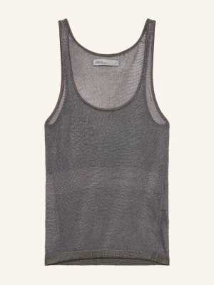 Allsaints Dzianinowy Top Silvi Z Błyszczącą Przędzą grau PLATYNOWY
