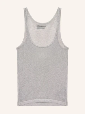Allsaints Dzianinowy Top Silvi Z Błyszczącą Przędzą grau SREBRNY