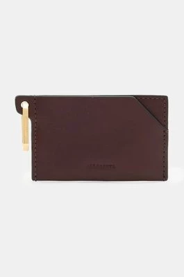 AllSaints etui na karty skórzane HEX CARDHOLDER kolor bordowy W398XB