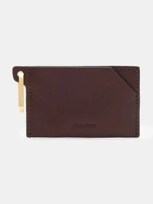 AllSaints etui na karty skórzane HEX CARDHOLDER kolor bordowy W398XB