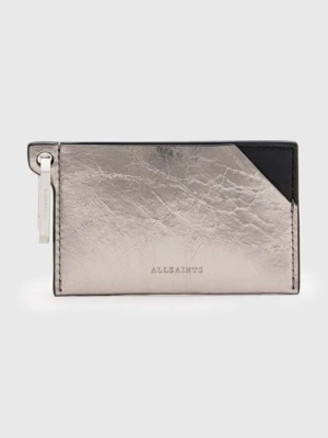 AllSaints etui na karty skórzane HEX CARDHOLDER kolor srebrny W173XB