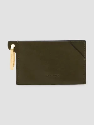 AllSaints etui na karty skórzane HEX CARDHOLDER kolor zielony W398XB