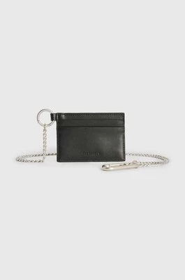 AllSaints etui na karty skórzane MAKOTO CHAIN CARD HO kolor czarny M169XB