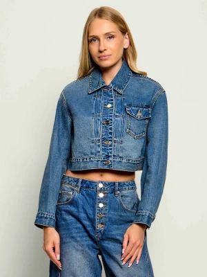 AllSaints Jeansowa kurtka Blink | Cropped Fit niebieski