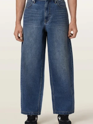 AllSaints jeansy barrel męskie SLOUCH niebieski