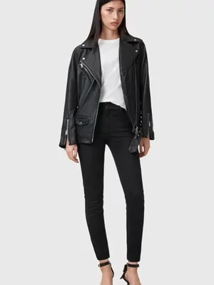 AllSaints jeansy bawełniane MILLER damskie medium waist W082EC